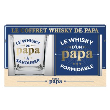 Coffret whisky papa avec verre personnalisé "Le Whisky de Papa" | jourdefete.com