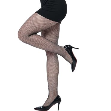 Collant résille noir avec strass brillants porté avec escarpins pour soirée festive | jourdefete.com