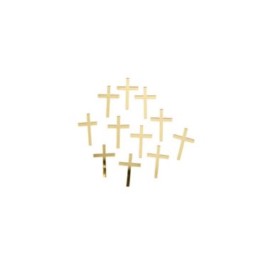 10 Décorations de table - Croix - Plexi Or