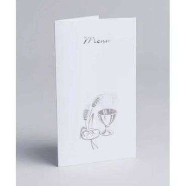 Lot de 10 menus pour communion en argent | jourdefete.com