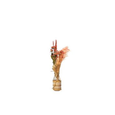 bouquet de fleurs sechees dans bouteille chanpetre | jourdefete.com