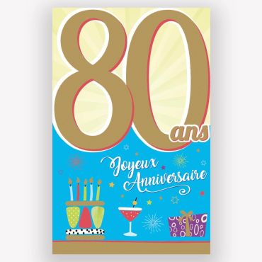 Une carte dorée pour fêter les 80 ans | jourdefete.com