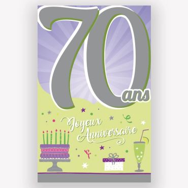 Une carte soixante-dizaine argenté pour un super anniversaire | jourdefete.com