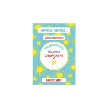 carte a gratter anniversaire fais peter le champagne | jourdefete.com