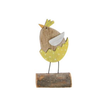 Marque-place – Pâques - Poule en Bois sur Socle - Pois | jourdefete.com