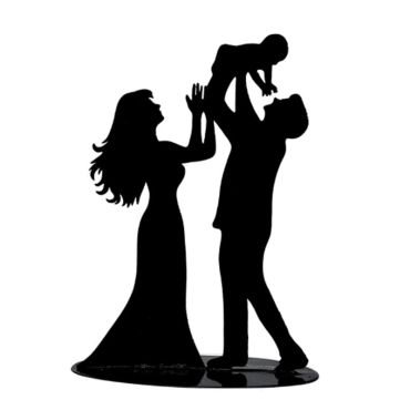 figurine-couple-maries-avec-bebe-noir|jourdefete.com