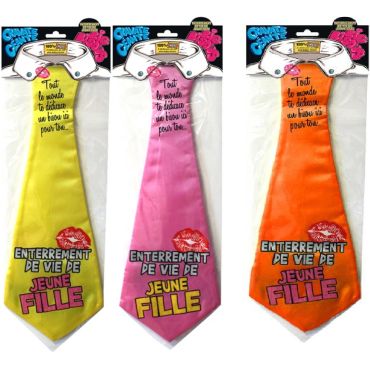 Cravate géante à embrasser "Enterrement de vie de jeune fille" - Différents coloris