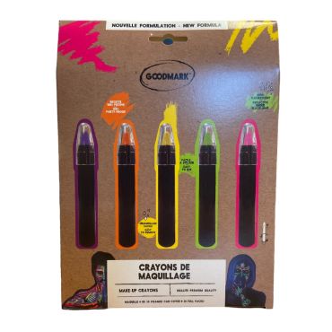 Pack de 5 crayons UV fluo