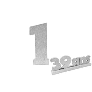 Chiffre 1 - Argent (12 cm) Chiffre 1 - Argent (12 cm)