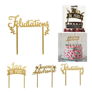 décoration de gâteau cake topper texte au choix | jourdefete.com