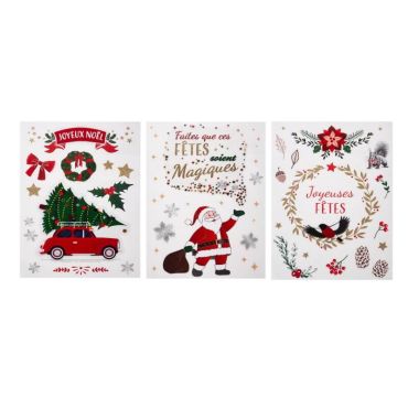 décorations de fenêtres de noël autocollantes | jourdefete.com