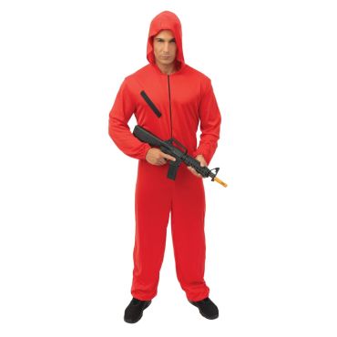 Déguisement braqueur rouge avec capuche pour soirée costumée | jourdefete.com
