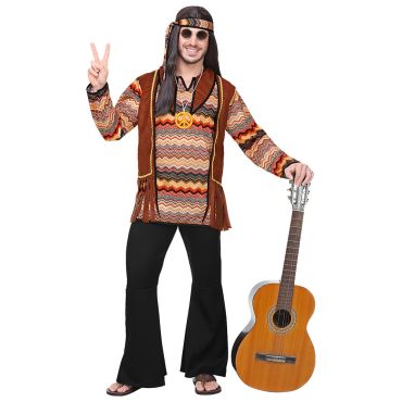 Déguisement hippie homme avec chemise psychédélique | jourdefete.com