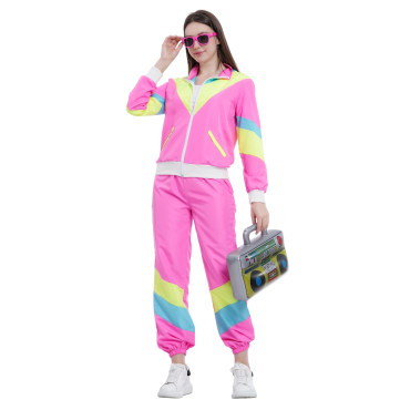 Femme déguisée en survêtement fluo rétro rose années 80 | jourdefete.com Femme déguisée en survêtement fluo rétro rose années 80 | jourdefete.com