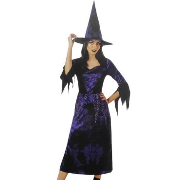 Un superbe costume de sorcière violette pour votre soirée d'Halloween | jourdefete.com