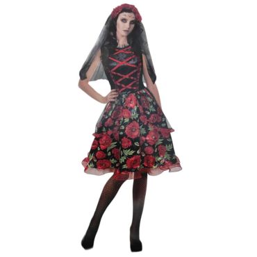 Un superbe déguisement de Catrina pour femme - Day Of the Dead - Taille au choix pour Halloween et le Dia de los Muertos | jourdefete.com