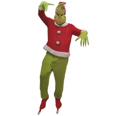 Costume de Grinch Noël complet avec pull rouge et pantalon vert | jourdefete.com