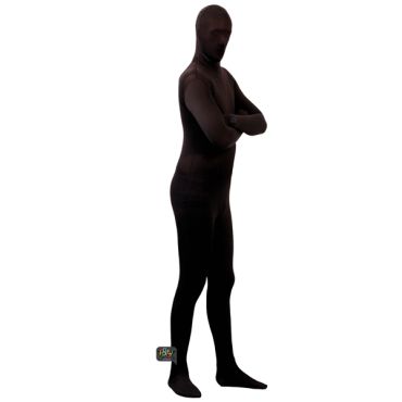 déguisement frottman noir homme debout les bras croisés