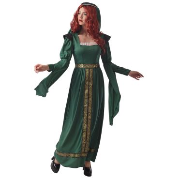 deguisement de princesse medievale pour femme avec robe verte | jourdefete.com