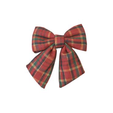 Nœud écossais de Noël rouge et doré 16 cm | jourdefete.com