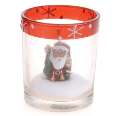 bougie pere noel rouge avec etoiles | jourdefete.com