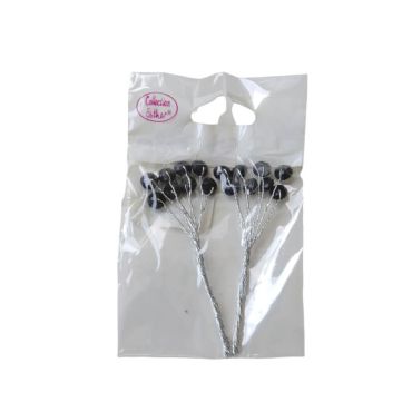 Lot de 16 tiges avec diamant noir | jourdefete.com