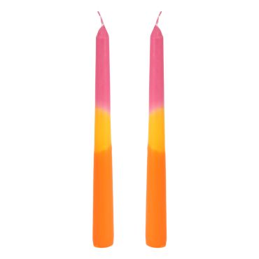 Bougies flambeaux tricolores rose jaune orange décoration fête mariage baptême communion | jourdefete.com