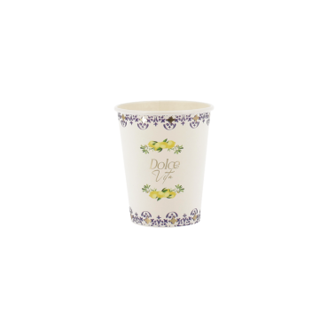 Gobelets Dolce Vita 255 ml bleu roi, blanc et or | jourdefete.com