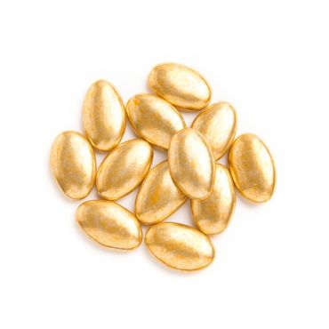 Poignée de dragées au chocolat de couleur or métallisé pour décoration de table | jourdefete.com