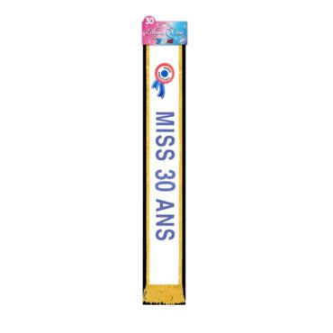 Écharpe "Miss 30 Ans" Bleue | jourdefete.com
