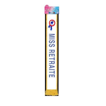 Écharpe "Miss Retraite" Bleu Pailleté | jourdefete.com