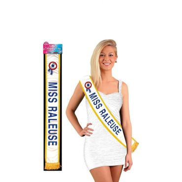 Echarpe de Miss "Miss Râleuse" Bleue