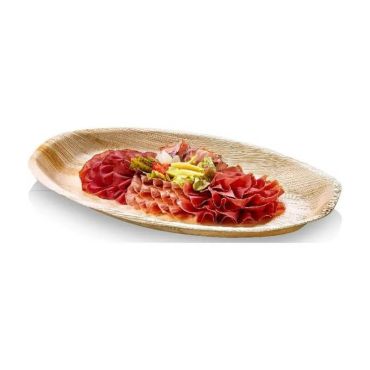 4 plats ovales en palmier de 29,5 cm | jourdefete.com