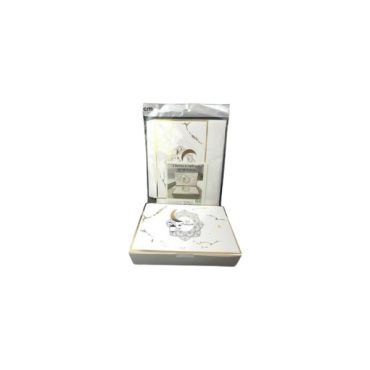 Lot de 2 boîtes à cadeaux Eid Mubarak en blanc et doré | jourdefete.com