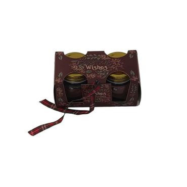 set 2 bougie tartan | jourdefete.com