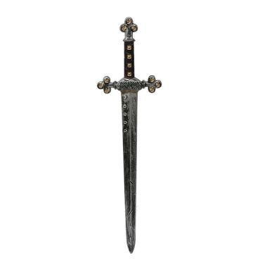 Épée chevalier médiévale 72 cm avec garde dorée et décorations royales | jourdefete.com