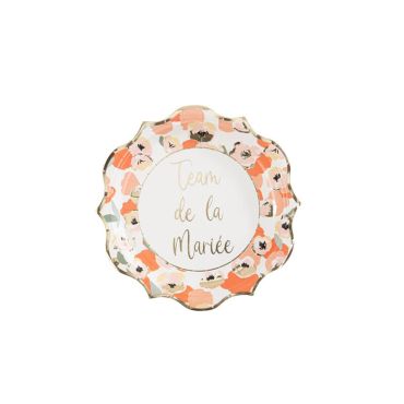 Assiette en carton de la collection Anémone pour un EVJF