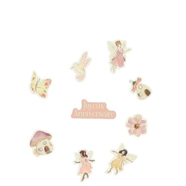 Confettis Fairy World rose pastel avec motifs fées et papillons pour anniversaire féerique | jourdefete.com