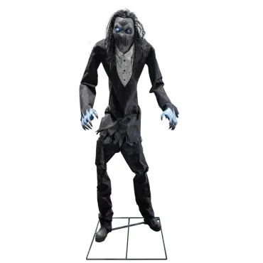 Automate géant Halloween zombie animé de 230 cm aux yeux lumineux | jourdefete.com