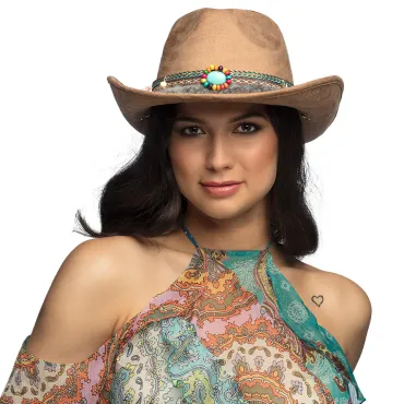 Chapeau Festival Ibiza avec perles colorées | jourdefete.com