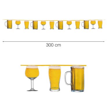 Guirlande festive chopes et verres de bière 300 cm pour décoration Oktoberfest | jourdefete.com