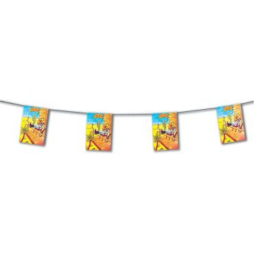 Guirlande papier Fiesta 4 mètres 8 fanions de 20x30 cm