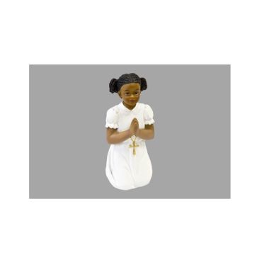 figurine en resine communiant peau fonce a genoux fille ou garcon | jourdefete.com