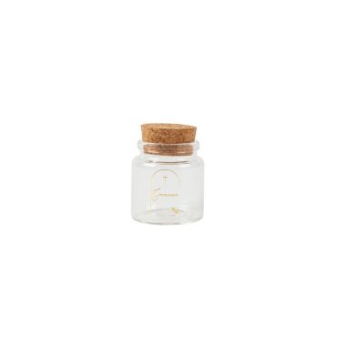 Fiole en verre avec bouchon en liège - Collection Communion Pureté Blanc et Or