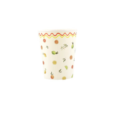 Gobelets en carton Fizz Agrume 255 ml avec motif d’agrumes | jourdefete.com