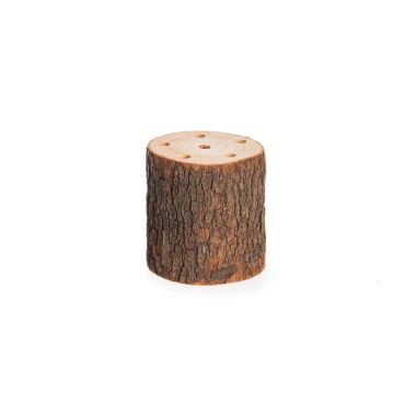 tronc en bois avec trous déco champêtre