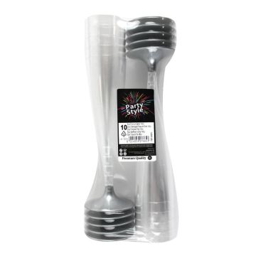 10 Flûtes à Champagne en Plastique - Gris