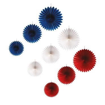 lot-neuf-rosaces-papier-suspendre-bleu-blanc-rouge | jourdefete.com