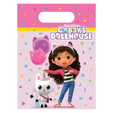Sacs plastique Gabby et la Maison Magique avec Gabby, Pandy Pattes et des ballons colorés | jourdefete.com