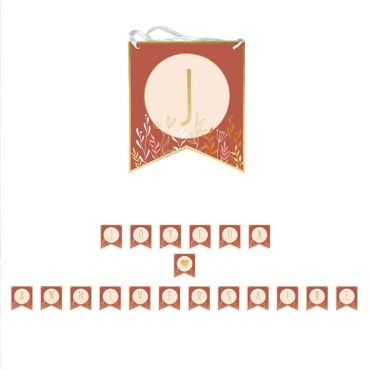 Guirlande de fanions avec lettres et ruban - Joyeux Anniversaire - Collection Terracotta | jourdefete.com